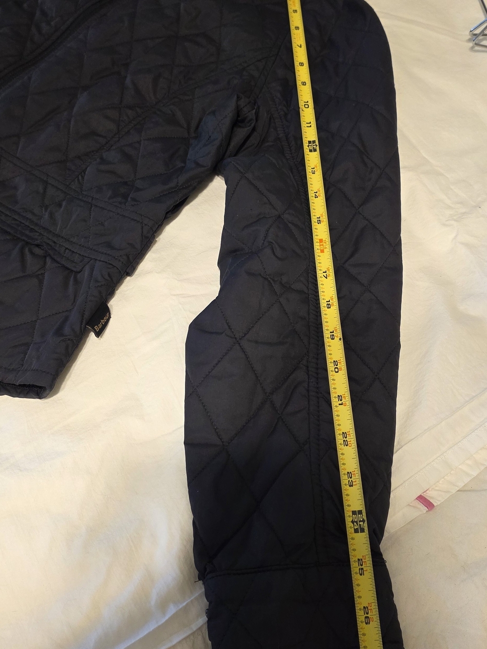 Barbour Black Quilted Zip-Front Jacket Lightweight Size 8 - Picture 15 of 15